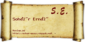 Sohár Ernő névjegykártya