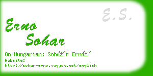 erno sohar business card